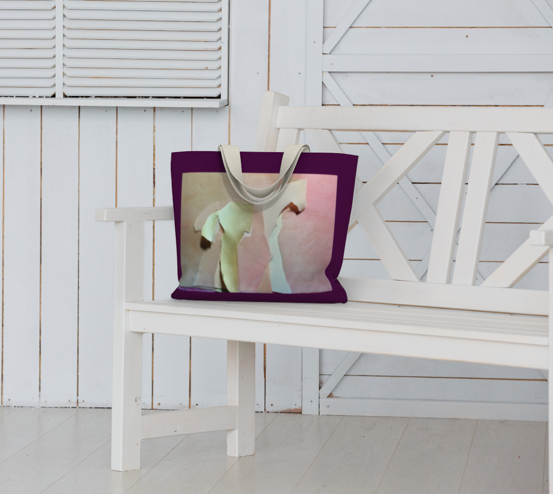 standing horse w/logo (large, purple bkgd)(large tote)