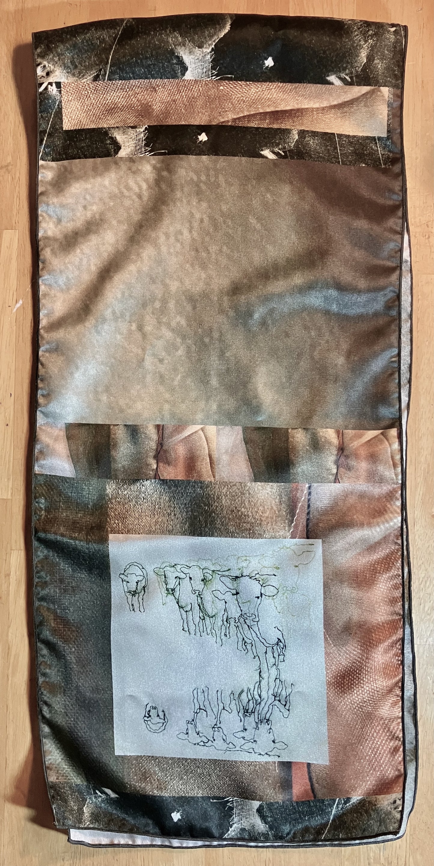 Salley Knight - cows remembering summer (long scarf)