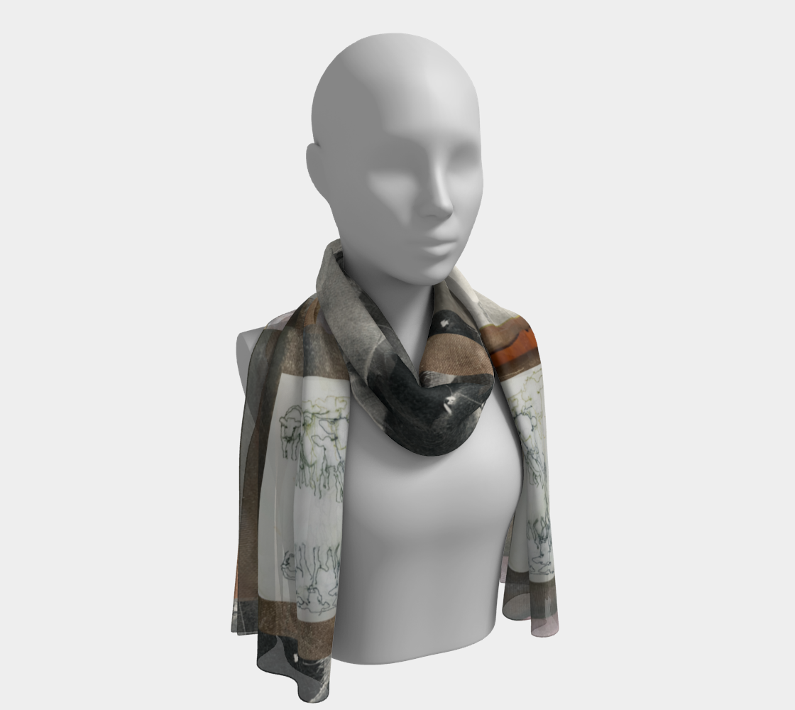Salley Knight - cows remembering summer (long scarf)