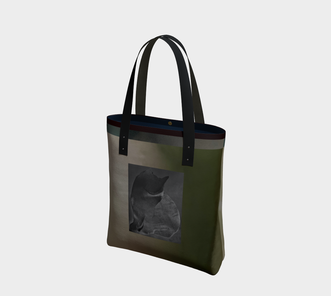 Salley Knight - night cat w/logo(small tote, 2 sided)