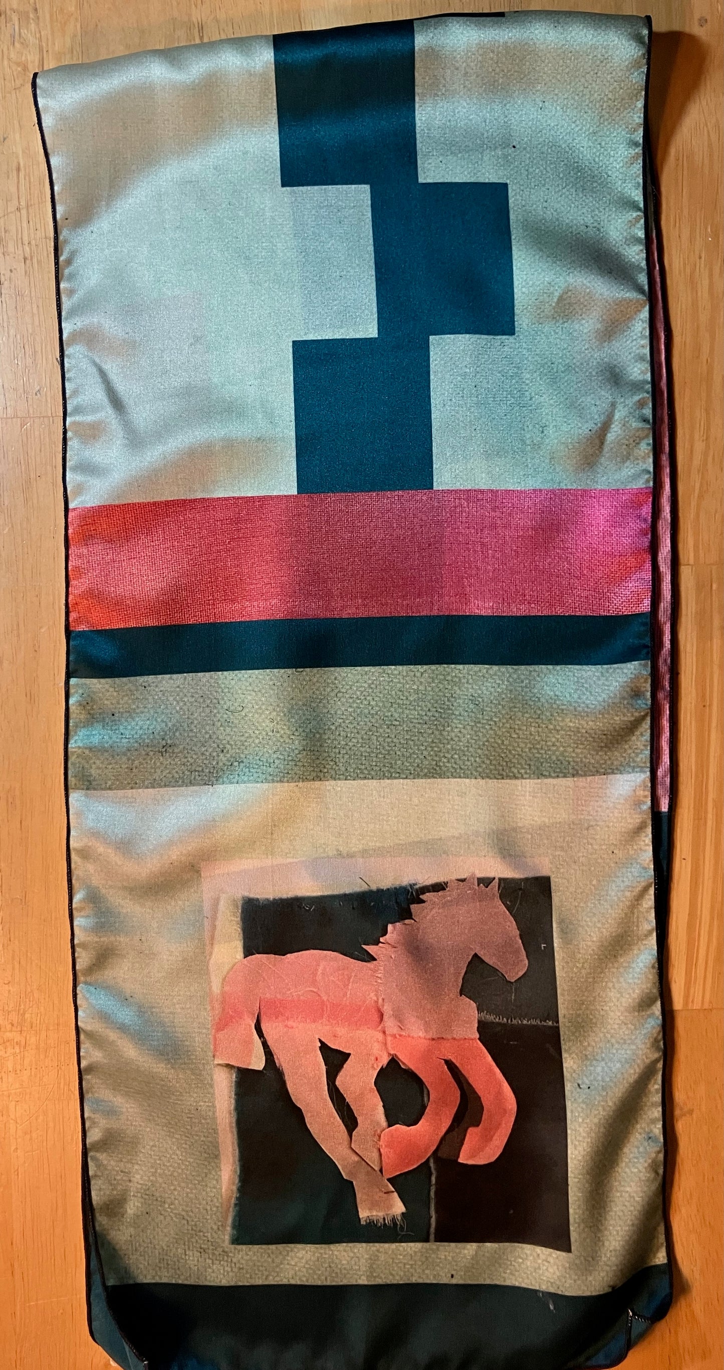 Salley Knight - running horse w/ more complex background (long scarf)