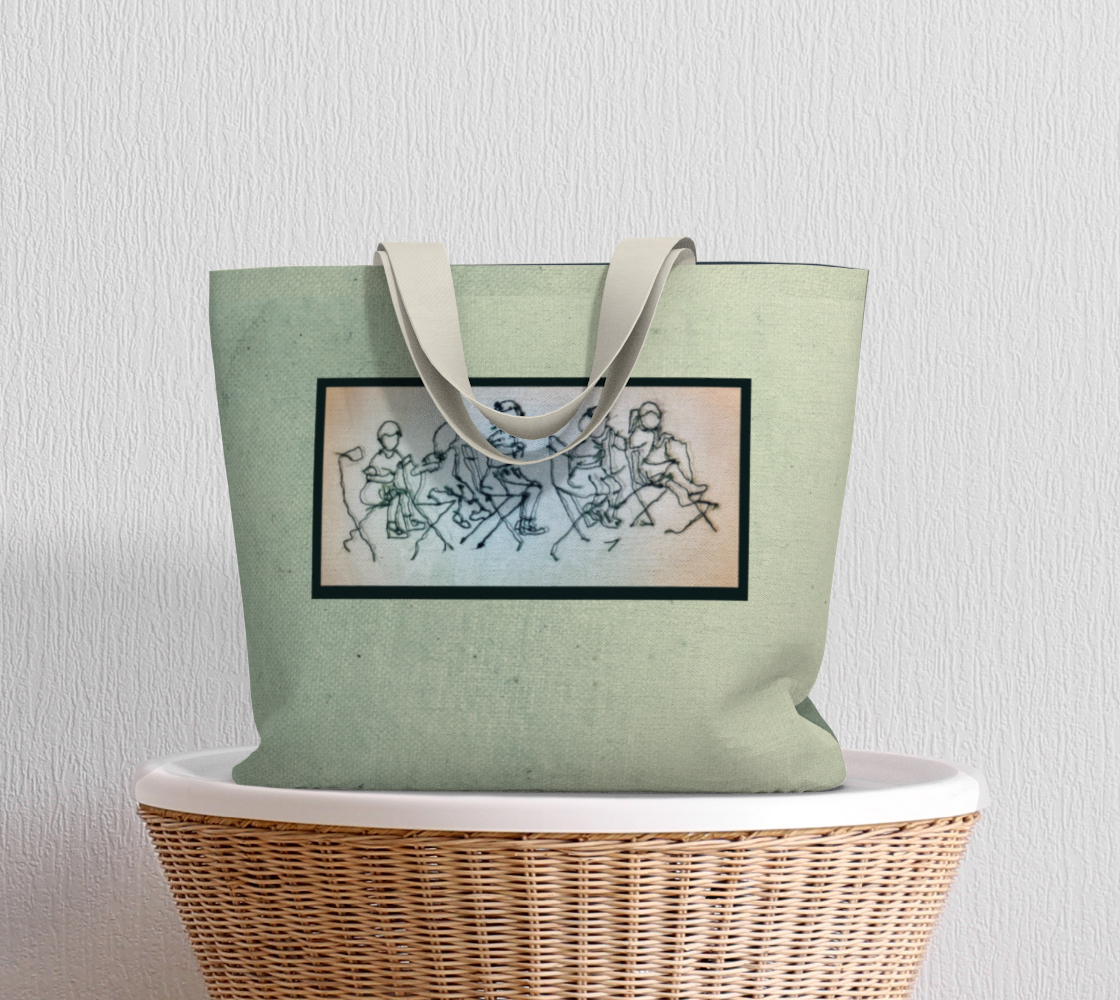 Salley Knight Studio - Learning - large green tote - prop view