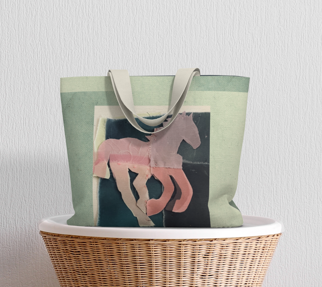 Salley Knight Studio - Running Horse - light background - large tote - prop view