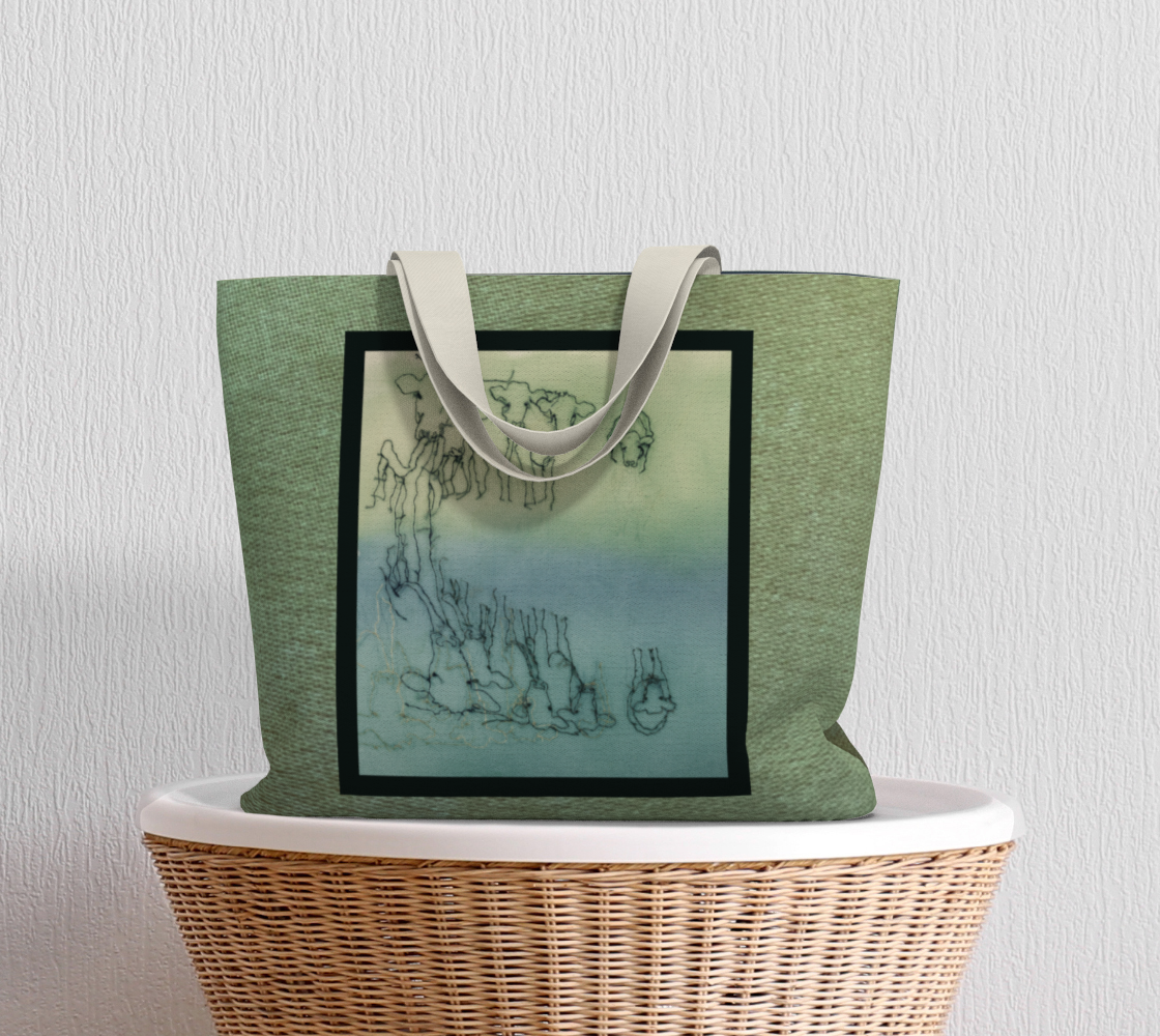 Salley Knight Studio - cows (framed) w/logo (large tote) - prop view