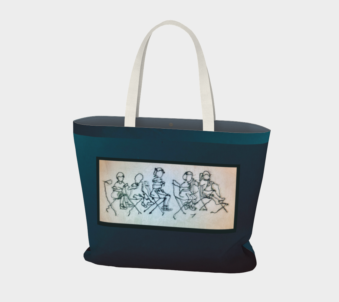 Salley Knight Studio - learning (blue)(large tote) - front