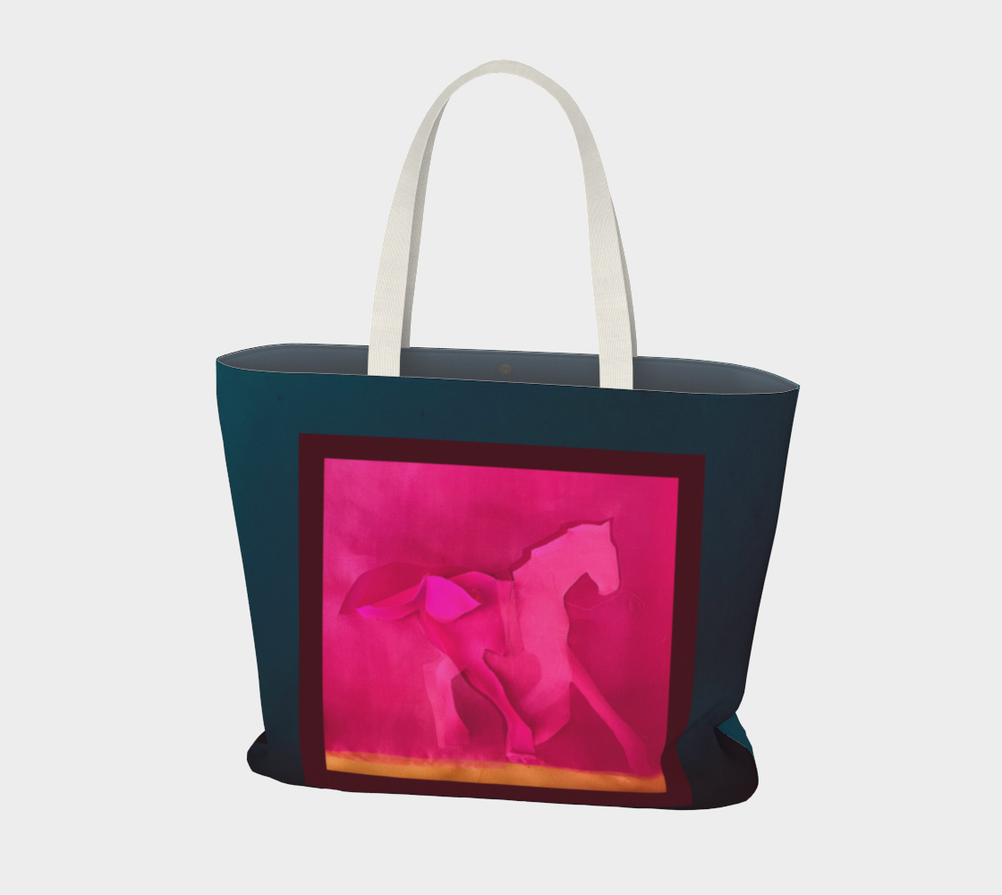 Salley Knight Studio - pink horse (large tote) - front