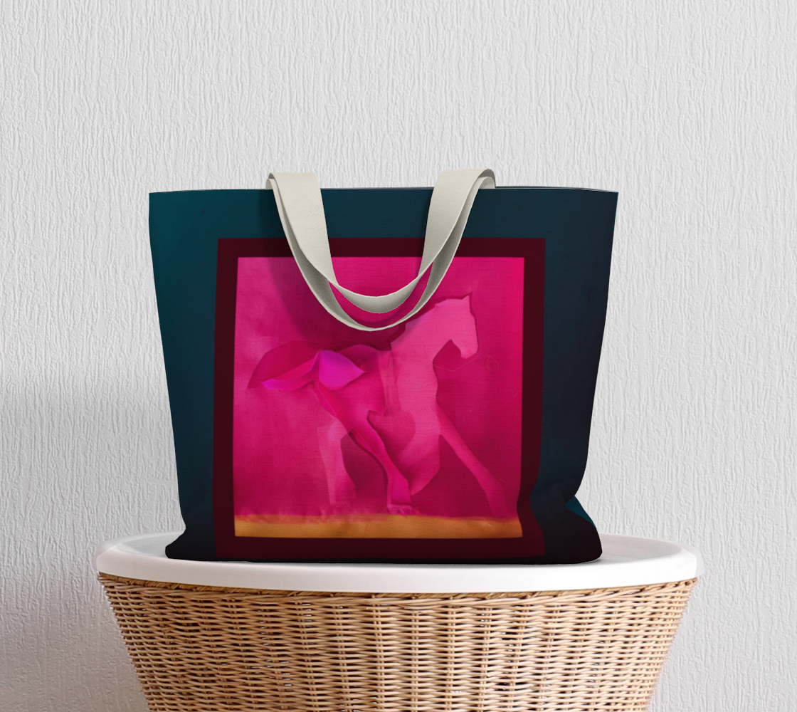 Salley Knight Studio - pink horse (large tote) - prop view