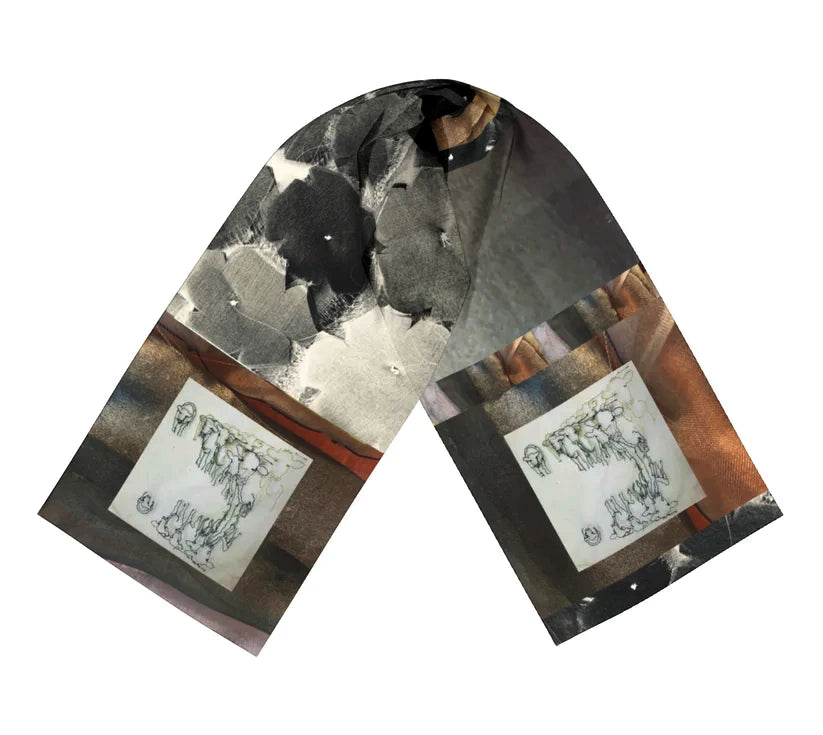 Salley Knight - cows remembering summer (long scarf)
