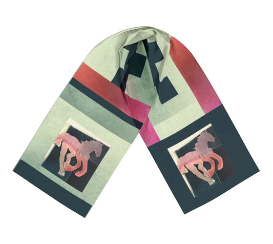Salley Knight - running horse w/ more complex background (long scarf)
