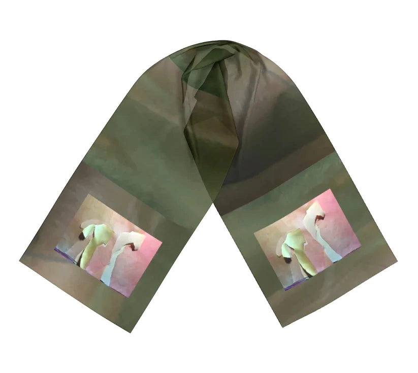 Salley Knight - standing horse on green (long scarf)