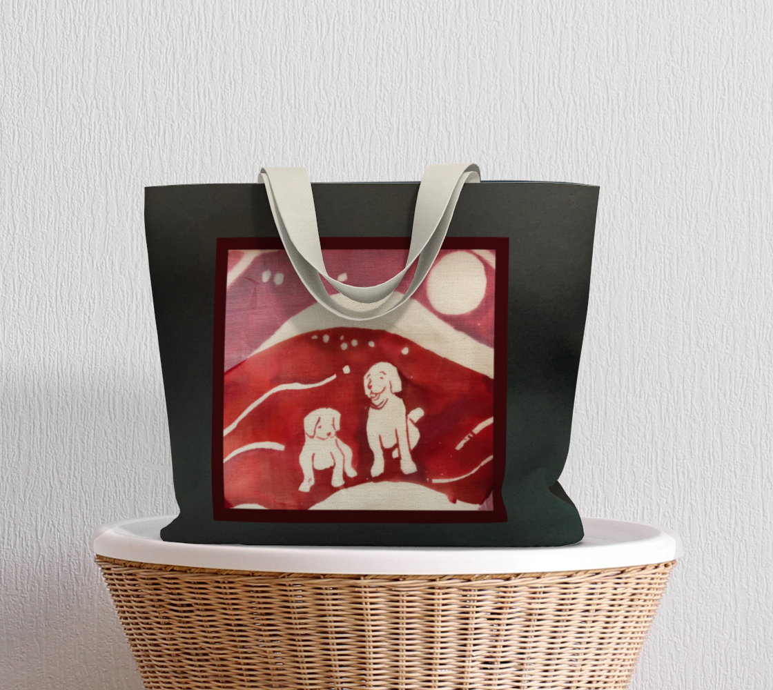 Salley Knight Studio - pups - large tote - prop view